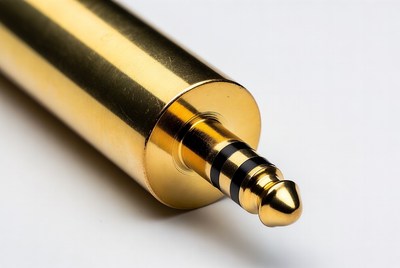 Gold 6.35mm Audio Jack Closeup