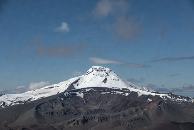 Snow-Capped Volcano Mountain Peak