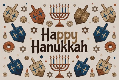 Happy Hanukkah Illustration