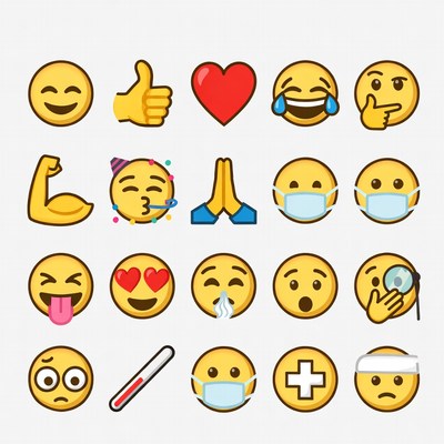 Yellow Emojis Icons Set