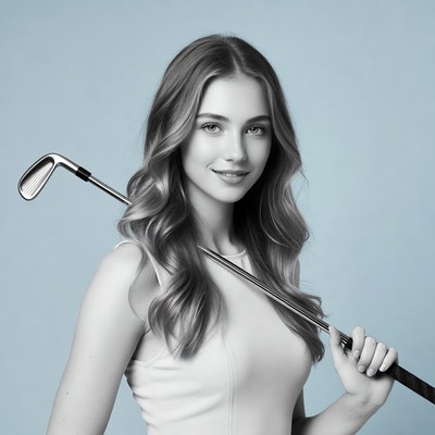 Woman holding golf club