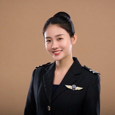 Asian flight attendant smiling