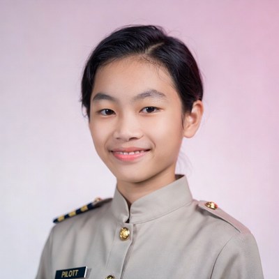 Asian girl in school uniform