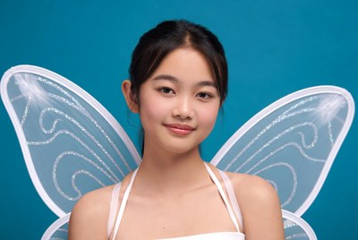 Asian girl with fairy wings