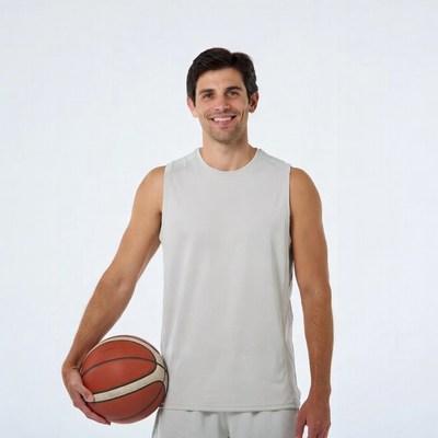 Man holding basketball