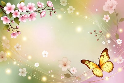Cherry Blossom Butterfly Frame