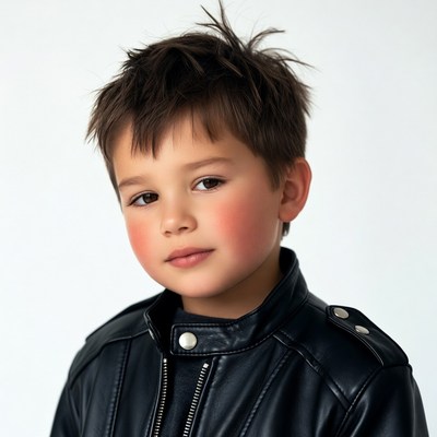 Boy in leather jacket