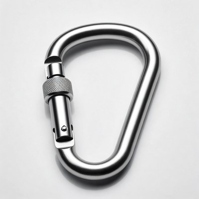 Silver Carabiner Clip Closeup