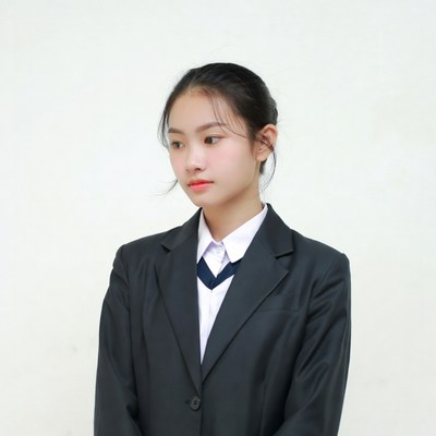 Asian girl in school uniform