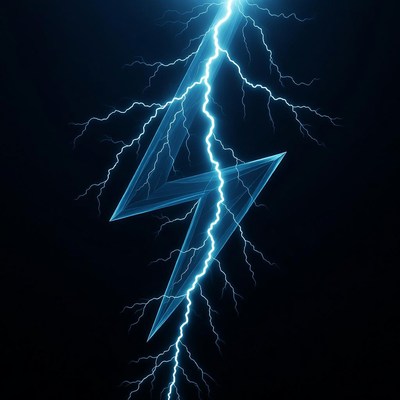 Blue Lightning Bolt Illustration