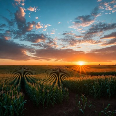 Corn Field at Sunset