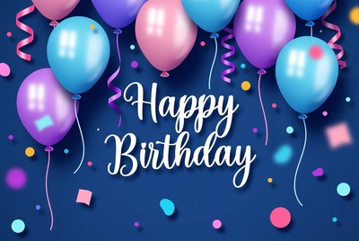 Happy Birthday Balloons Illustration