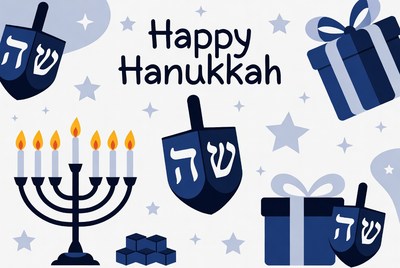 Happy Hanukkah Illustration