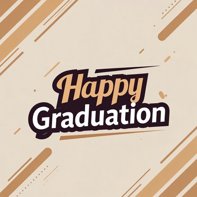 Happy Graduation Text Illustration