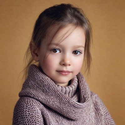 Young girl in turtleneck sweater