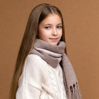 Girl with long hair and scarf