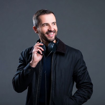 Man smiling with headphones
