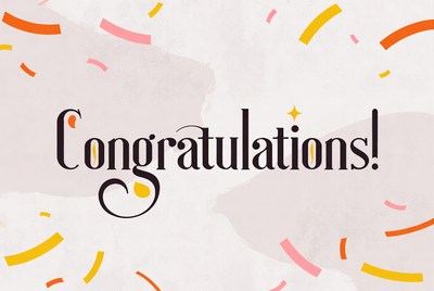 Congratulations Text with Colorful Confetti