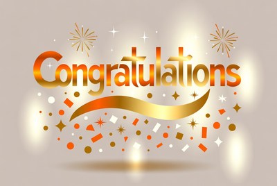 Congratulations with Fireworks Illustration