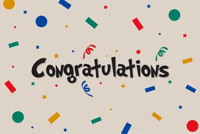 Colorful Congratulations Card with Confetti