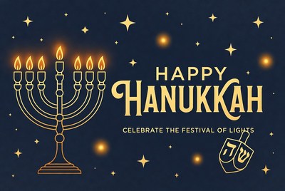 Happy Hanukkah Menorah Illustration