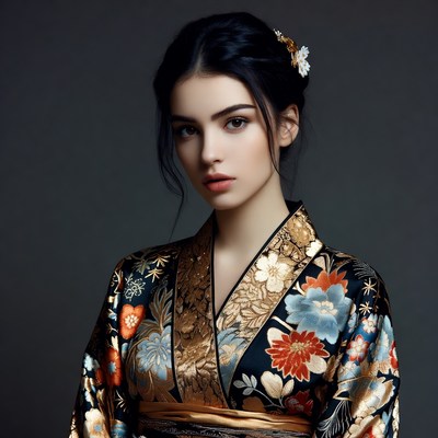 Asian woman in kimono