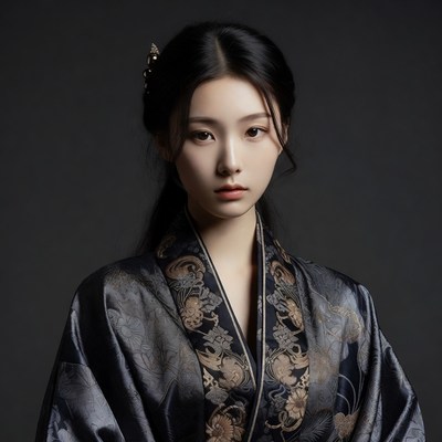 Asian woman in traditional kimono