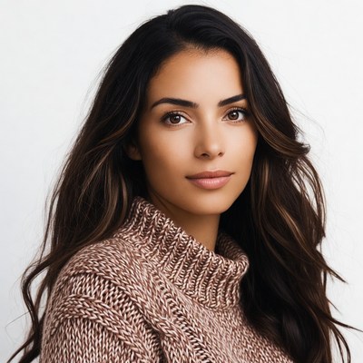 Beautiful woman in turtleneck sweater