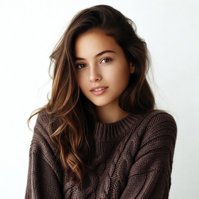 Beautiful woman with long brown hair