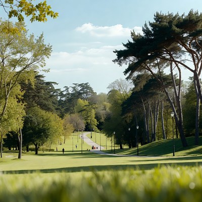 Park pathway lined with trees