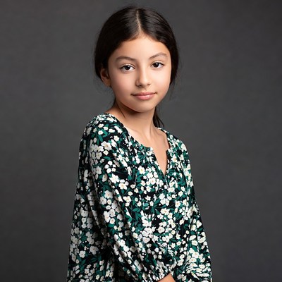 Latino girl in floral dress
