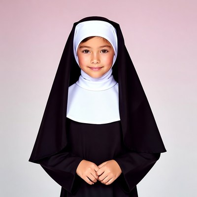 Young girl in nun habit