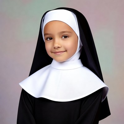 Young girl in nun habit