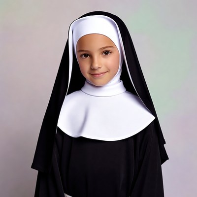 Young girl in nun habit