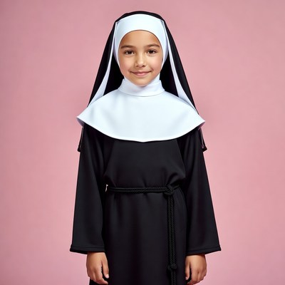 Girl dressed as nun