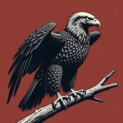 Bald Eagle Perched on Branch