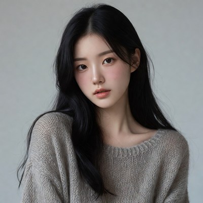 Asian woman with long black hair