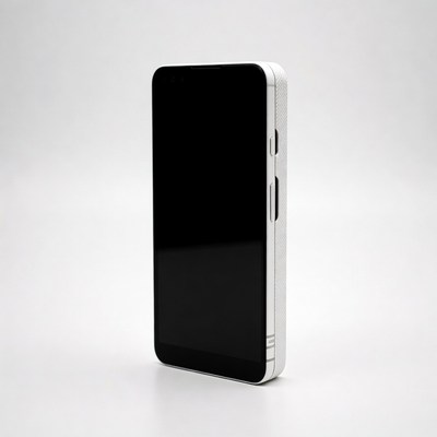 White smartphone side view