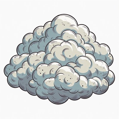 Pile of Fluffy Gray Clouds Illustration