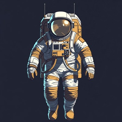 Astronaut in spacesuit illustration