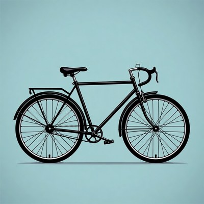 Black vintage bicycle illustration