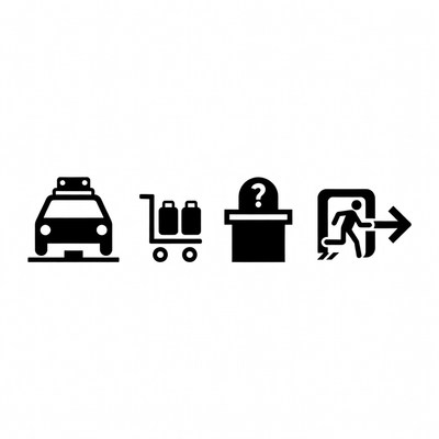 Taxi Luggage Box Question Exit Icons