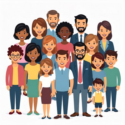 Diverse group of people illustration