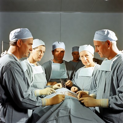 Surgeons Performing Operation in Hospital