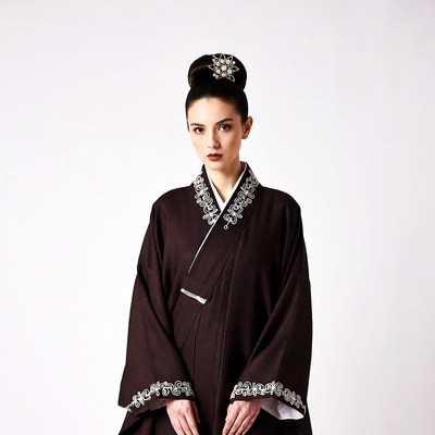 Asian woman in traditional hanbok