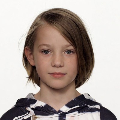 Young girl in hoodie close-up portrait