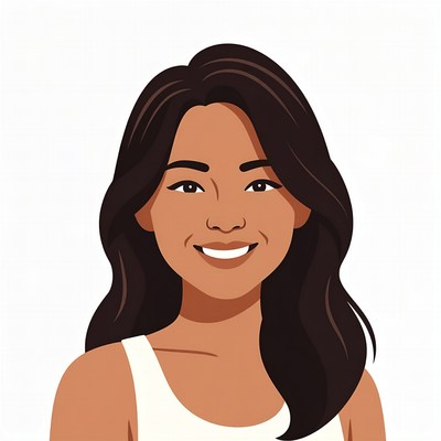 Smiling Asian woman illustration