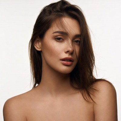 Beautiful woman with long brown hair