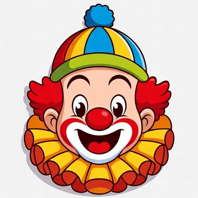 Cartoon Clown Face Smiling