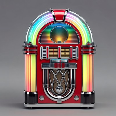 Retro Jukebox with Neon Lights
